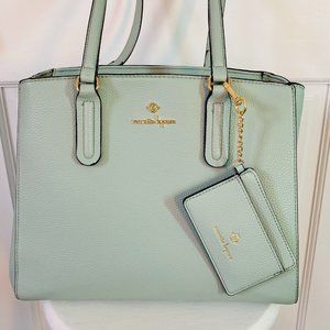 Nanette Lepore Pebbled Faux Leather Purse/Tote w matching card holder
